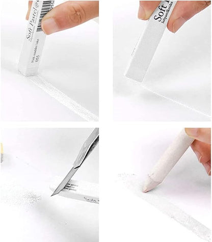 6pcs Square Black Soft Pastel Set, Professional Artist's Sketching Chalk - Image 7