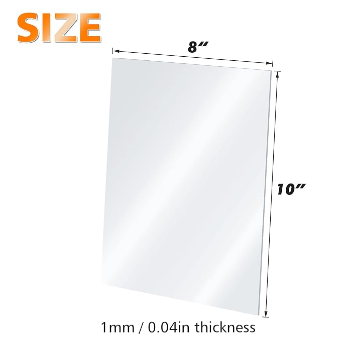 Egofine Plexiglass Sheets Acrylic Sheets 8 Pack of 8x10’’ 0.04 Thick Clear - Image 2