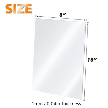 Egofine Plexiglass Sheets Acrylic Sheets 8 Pack of 8x10’’ 0.04 Thick Clear - Image 2