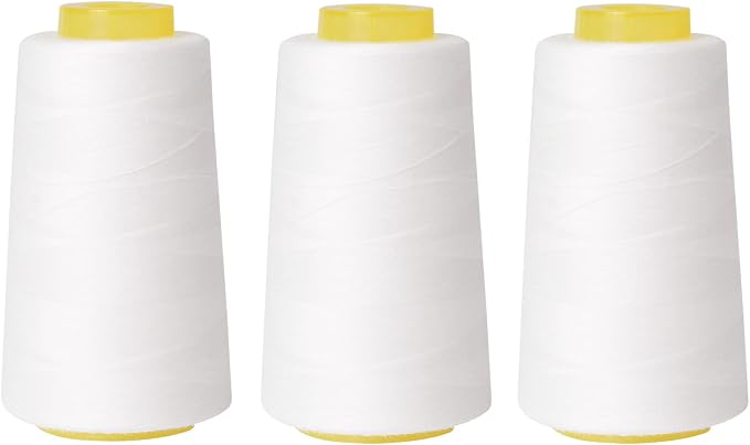 Sewing Thread Cone Set, 3 Pack Serger Thread, 3000 Yards Each, All Purpose by Unknown
