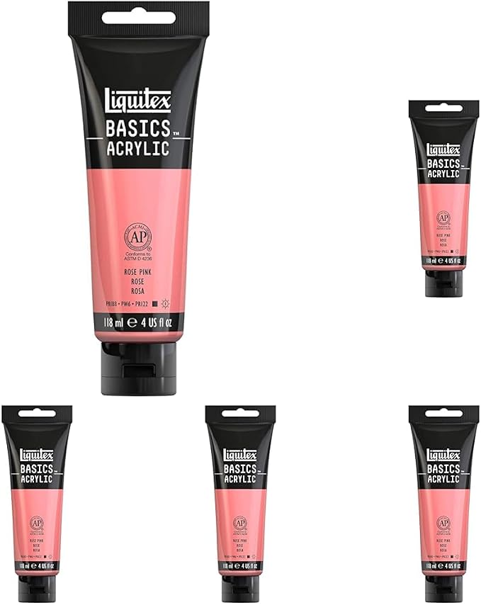 Liquitex BASICS Acrylic Paint, 118ml Tube, Rose Pink by Liquitex