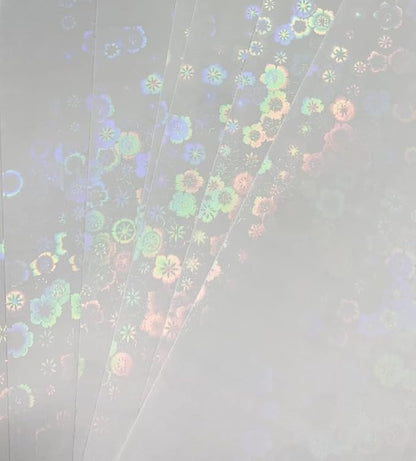 Syntego A4 Self Adhesive Transparent Holographic Sticker Paper Vinyl 8.5 X 11 by Syntego