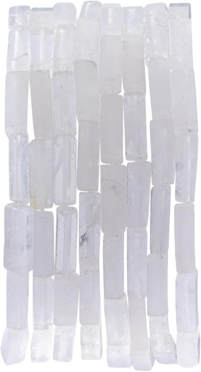 Natural White Crystal Rectangle Tube Beads 4x13mm 38cm/str Loose Semi Gemstone by nusgnirps