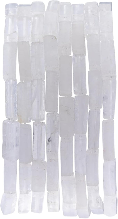 Natural White Crystal Rectangle Tube Beads 4x13mm 38cm/str Loose Semi Gemstone by nusgnirps
