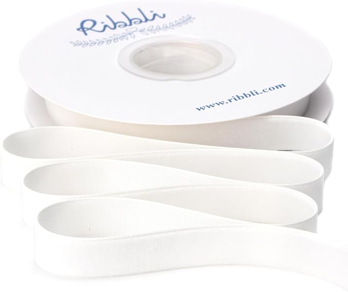 Ribbli Polyester Off White Velvet Ribbon, 5/8 Inches Continuous10-Yard Spool by Ribbli