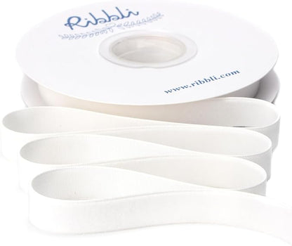 Ribbli Polyester Off White Velvet Ribbon, 5/8 Inches Continuous10-Yard Spool by Ribbli