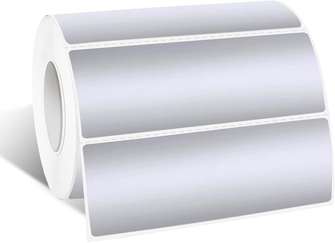 1" x 3" Silver Thermal Label Stickers, Waterproof Thermal Printer Sticker Labels by Yeachlaing