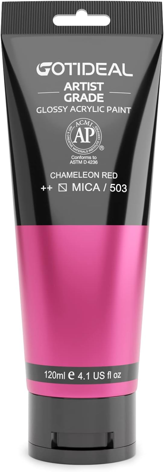 GOTIDEAL Iridescent Acrylic Paint Chameleon Red Tubes Non Toxic Non Fading by GOTIDEAL
