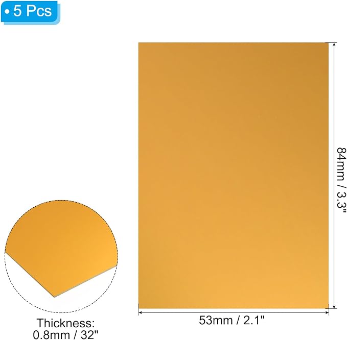 PATIKIL 3.3x2.1x1/32inch Anodized Aluminum Sheet - Image 2