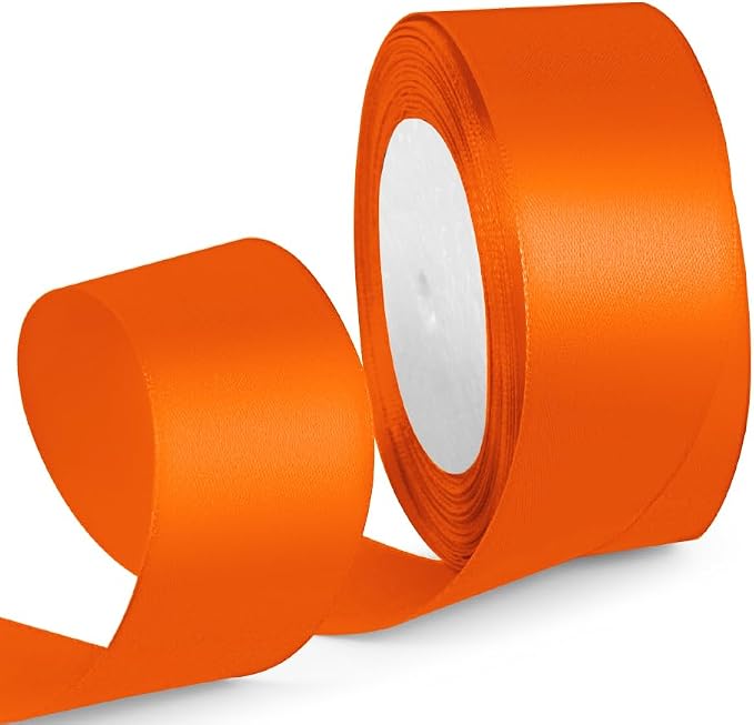 1-1/2 Inch Orange Ribbon, 25 Yards Orange Stain Ribbon by HimBen