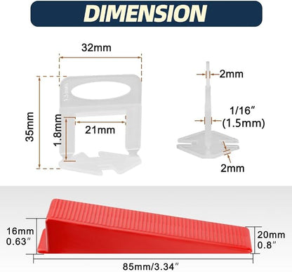 Tile Leveling System with Plier and Rubber Mallet, Leveler Tool Set - Image 2