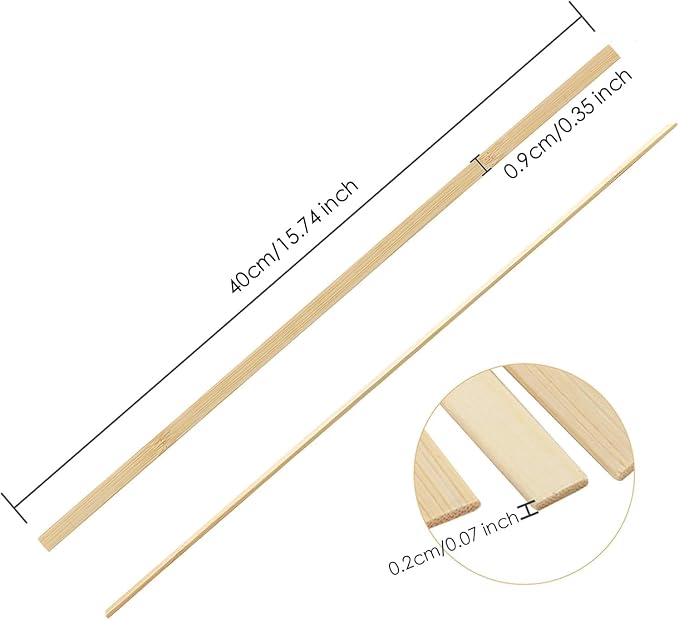 Pllieay 30 Pieces Bamboo Sticks Wooden Craft Sticks Extra Long Sticks - Image 2
