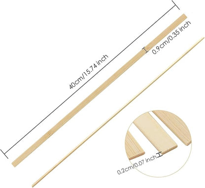 Pllieay 30 Pieces Bamboo Sticks Wooden Craft Sticks Extra Long Sticks - Image 2