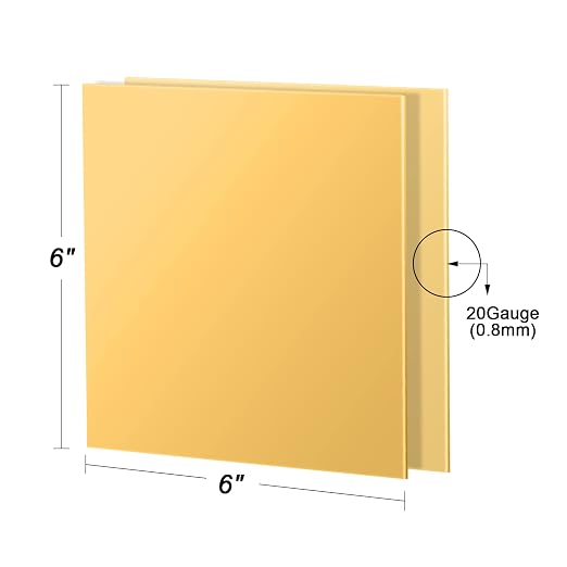 2 Pcs Brass Sheet, 20 Gauge Thickness, No Scratches, Film Attached Brass Plates - Image 2