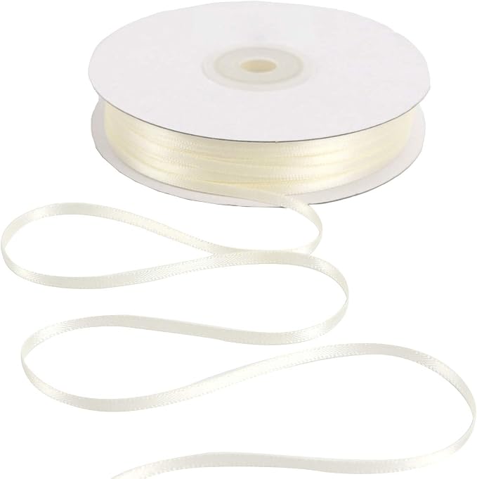 HUIHUANG Solid Color Satin Ribbon 1/8 inch x 100 Yards Roll Ribbon Thin Small by HUIHUANG