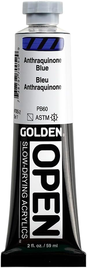 OPEN Slow-Drying Acrylics by GOLDEN, Anthraquinone Blue, 2 fl oz. tube by GoldenArtistColors