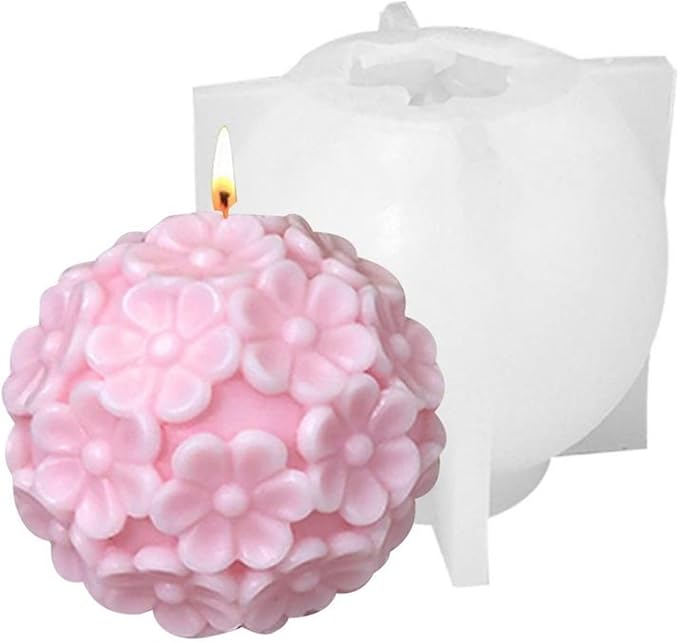 Chrysanthemum Ball Candle Soap Mold Daisy Flower Silicone Mold by Anktily