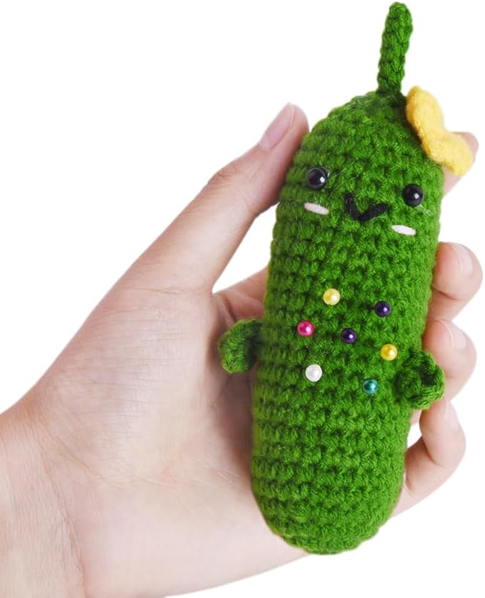 Cucumber Pin Cushion, Handmade Knitted Pincushions, Cute Pin Cushions Needle - Image 3