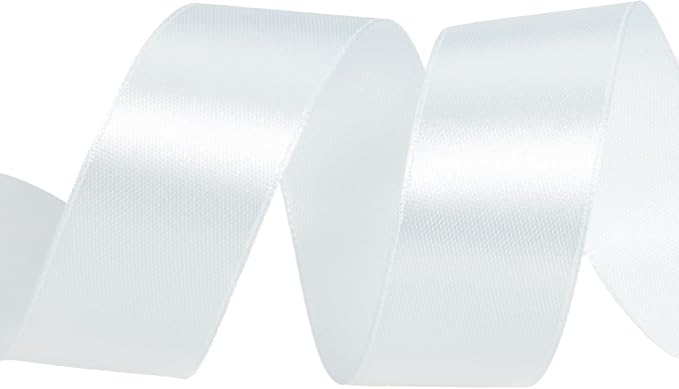 1 Inch Light Blue Solid Satin Ribbon, 50 Yards Craft Fabric Ribbon - Image 3