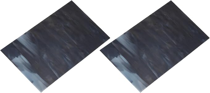 MECCANIXITY 2 Pcs Stained Glass Sheet Mosaic Tile 7.9 Inch x 5.9 Inch Navy Blue by MECCANIXITY