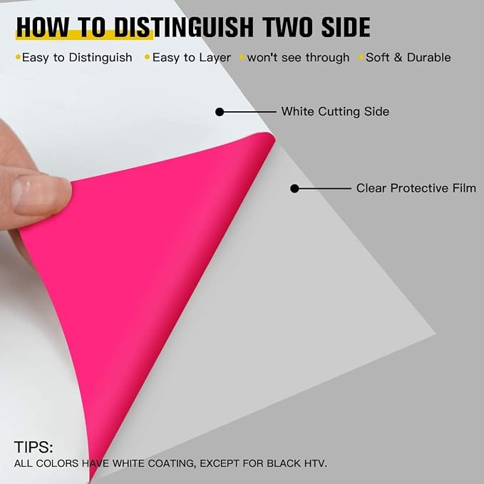 JANDJPACKAGING Neon Pink HTV Heat Transfer Vinyl - Image 7