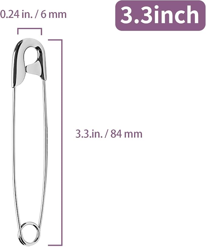 3.3 Inch Safety Pins Assorted, Bulk Large Safety Pins - Image 3
