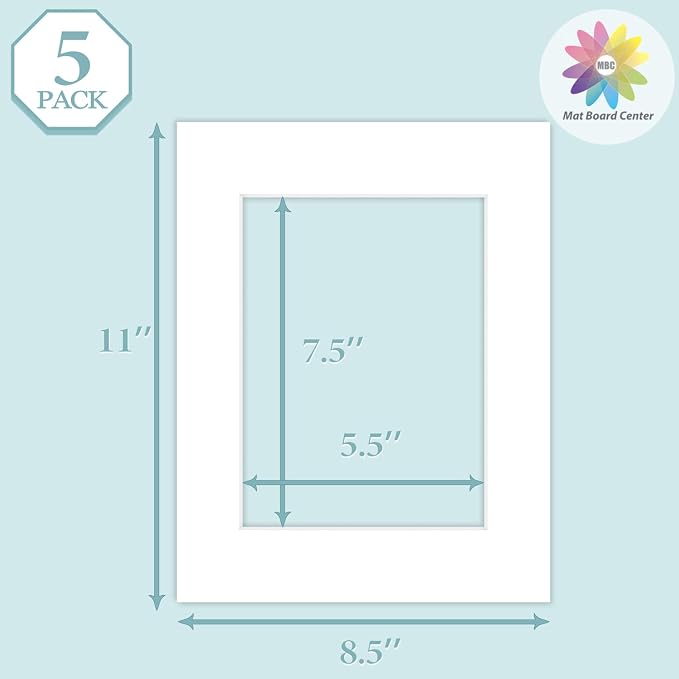 MBC Mat Board Center, 5 Pack 8.5X11 - Image 3