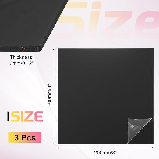 uxcell 3Pcs Acrylic Sheets 8x8 Inch Acrylic Panel 1/8 Inch-3mm Plastic Board - Image 2