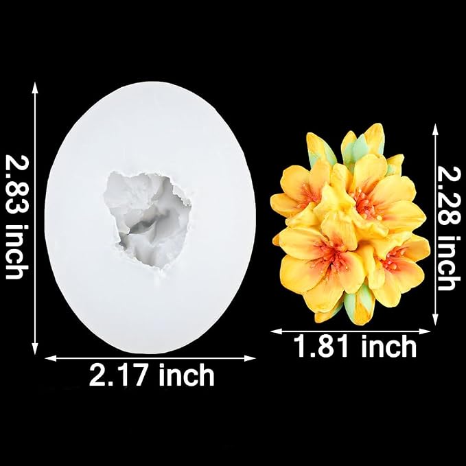 3D Cherry Blossom Candle Mold Scented Candles Flower Silicone Molds - Image 2