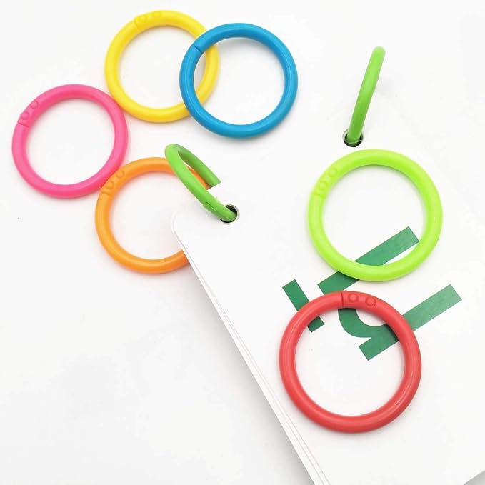 Haploon 175-Pack 1.1" Plastic Binder Clips Plastic Loose Leaf Rings Multi-Color - Image 4