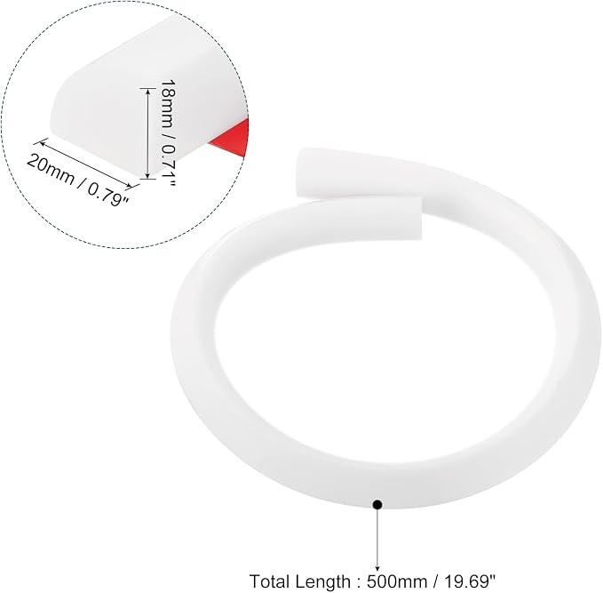 uxcell Flexible Molding Trim, 20 Inch Flexible Quarter Round Molding Silicone - Image 2