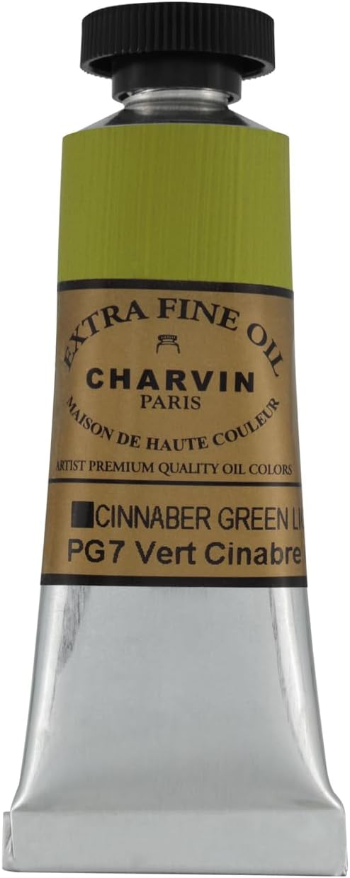 Charvin Extra Fine Oil Paint, Cinnabar Green Light 20 ml - Image 2
