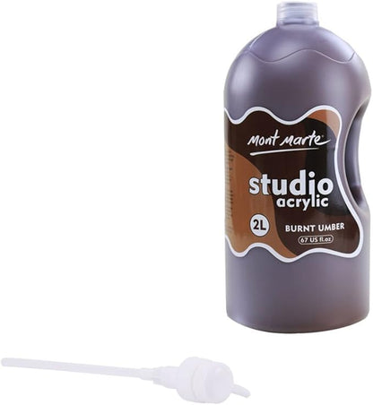 Mont Marte Discovery School Acrylic, Burnt Umber, 1/2 Gallon. Ideal by MontMarte