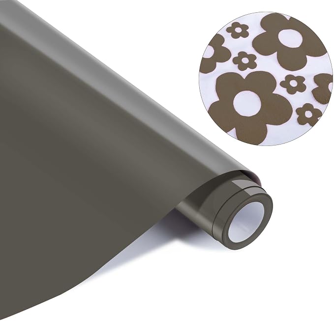 HTVRONT Puff Vinyl Heat Transfer -10" x 6ft Coffee 3D Puff Heat Transfer Vinyl by HTVRONT
