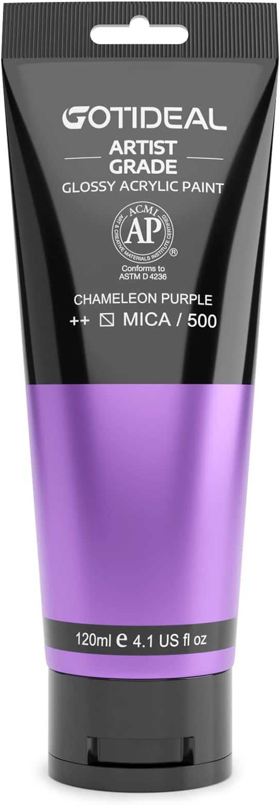 GOTIDEAL Iridescent Acrylic Paint Chameleon Purple Tubes Non Toxic Non Fading by GOTIDEAL