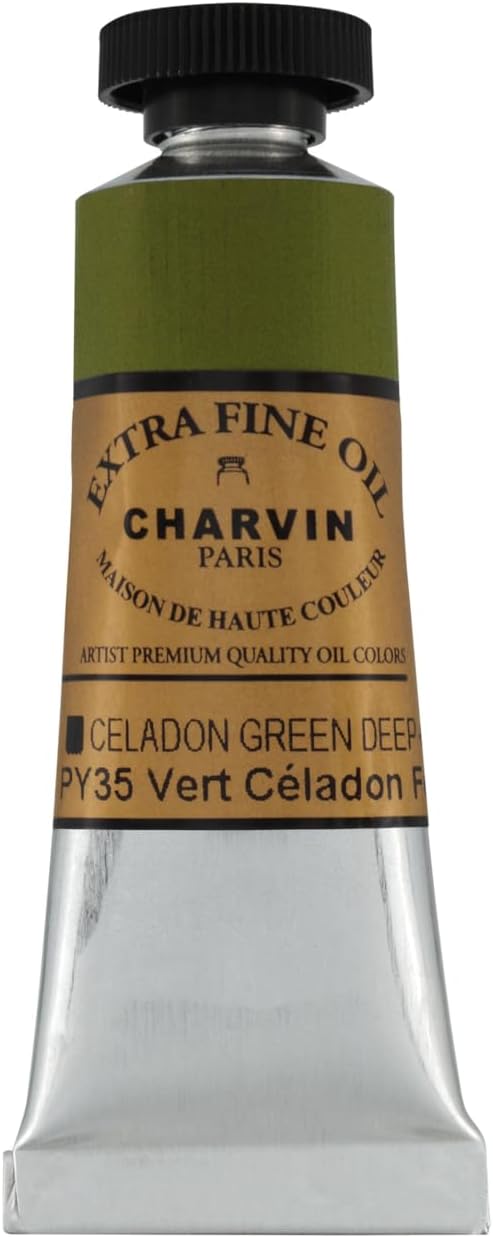 Charvin Extra Fine Oil Paint, Celadon Green Deep 20 ml - Image 2
