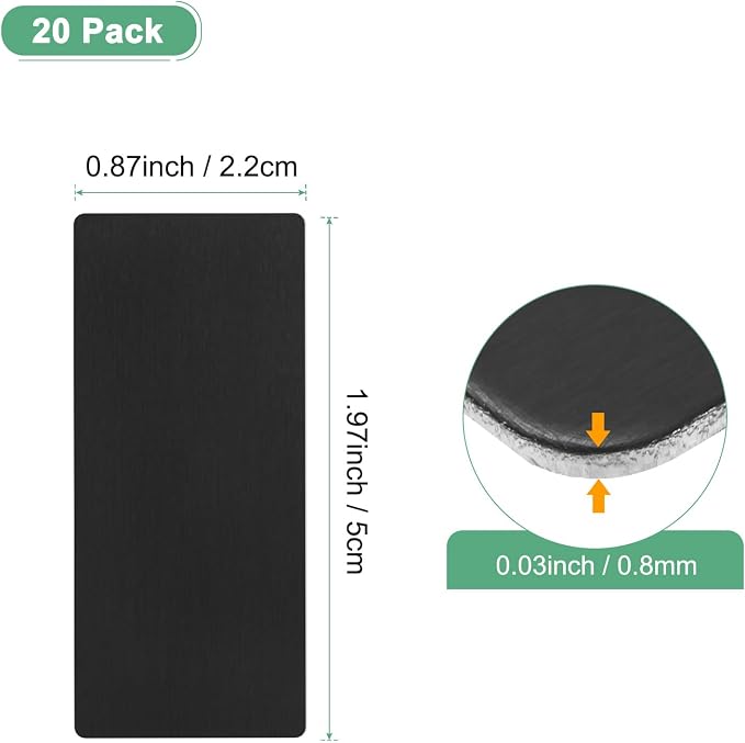 20-Pack Anodized Aluminium Laser Engraved Mount Metal Plate 2x1x0.03 Inch - Image 3