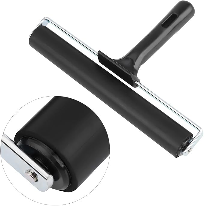 7.8 Inch Soft Rubber Brayer, Rubber Brayer Roller Paint Brush Ink Applicator - Image 3