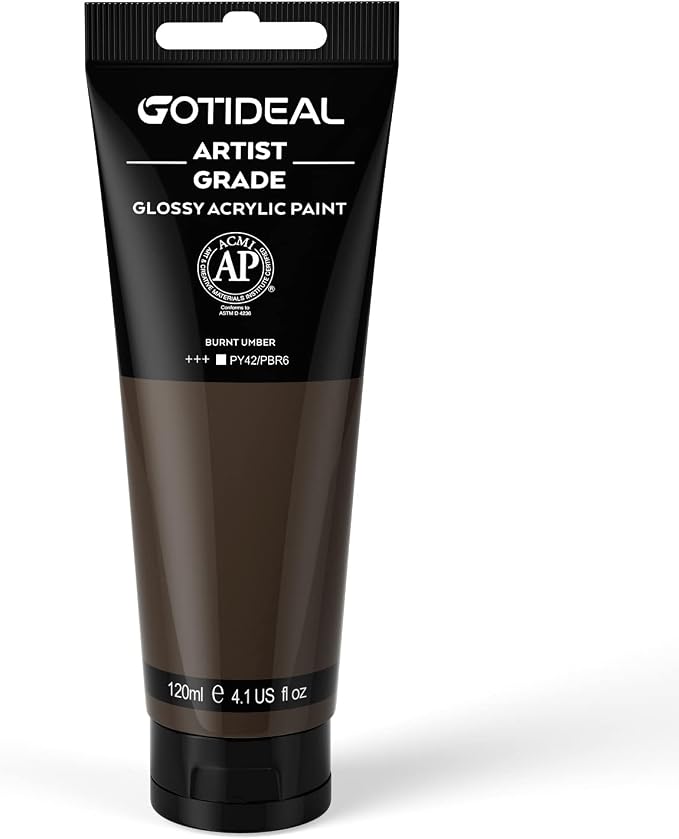 GOTIDEAL Acrylic Paint Burnt Umber Tubes Non Toxic Non Fading, Rich Pigments by GOTIDEAL