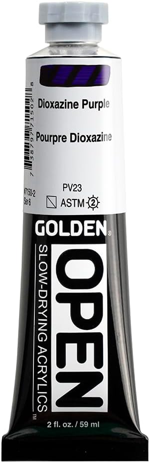 OPEN Slow-Drying Acrylics by GOLDEN, Dioxazine Purple, 2 fl oz. tube, by GoldenArtistColors