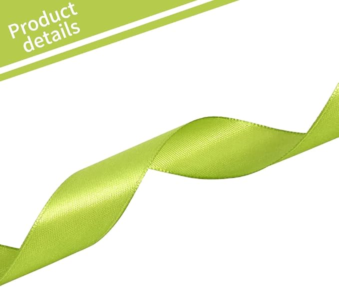 TONIFUL 1 Inch x 100yds Sage Olive Green Satin Ribbon, Thin Solid Color Satin - Image 3