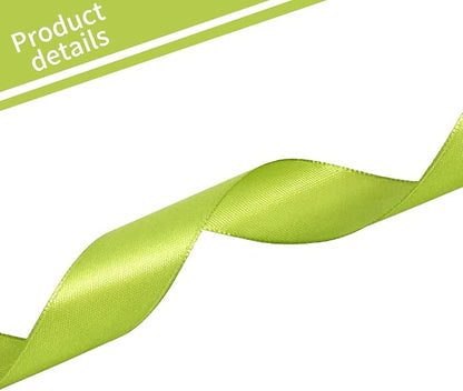 TONIFUL 1 Inch x 100yds Sage Olive Green Satin Ribbon, Thin Solid Color Satin - Image 3