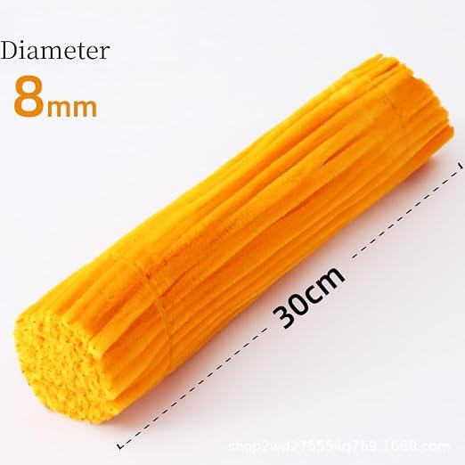 100 Pieces Pipe Cleaners Chenille Stem, Pumpkins Color Pipe Cleaners Set - Image 2