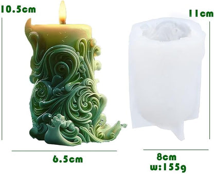 Starfish Shell Cylindrical Candle Mold, Marine Conch Silicone Mold, Wave Epoxy - Image 3