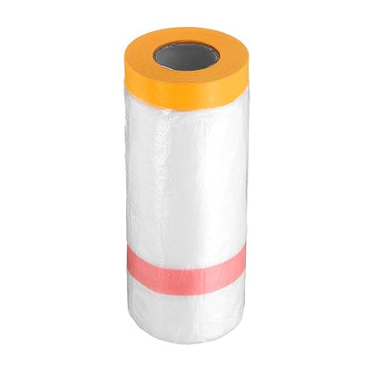 HARFINGTON Pre-Taped Masking Film 43.3" x65.6ft Double Adhesive Tape and Drape by HARFINGTON