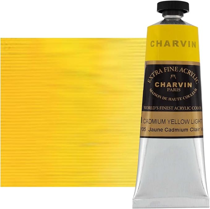 Charvin Extra Fine Professional Artist Acrylic Paint Colors, 150ml Cadmium - Image 2