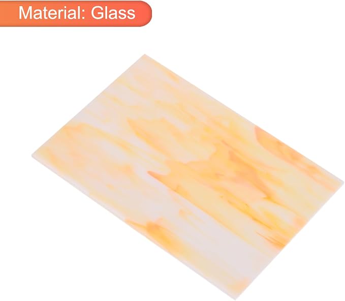MECCANIXITY 2 Pcs Stained Glass Sheet Mosaic Tile 7.9 Inch x 5.9 Inch Champagne - Image 3
