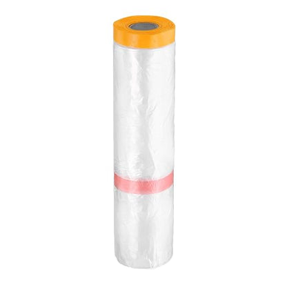 HARFINGTON Pre-Taped Masking Film 157.5" x65.6ft Double Adhesive Tape and Drape by HARFINGTON