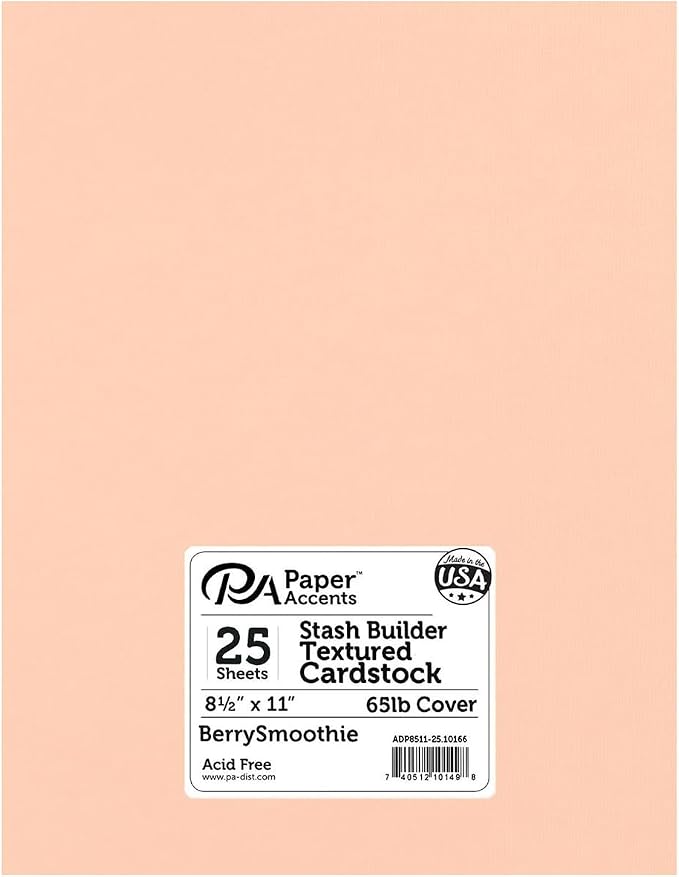 PA Paper Accents Stash Builder Textured Cardstock 8.5" x 11" Textured Berry by AccentDesignsPaperAccents