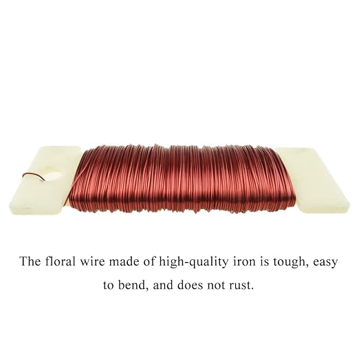 HAHIYO 26Gauge Red 1Roll Total 38Yards Metal Floral Wire Flexible Paddle Wire - Image 3